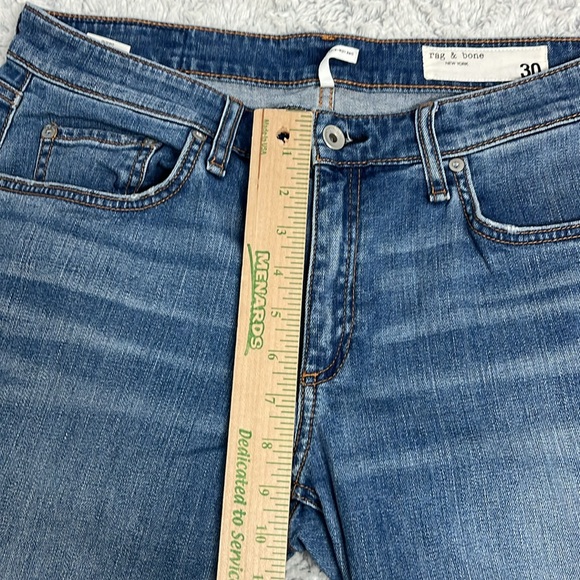 Rag & Bone Dre low rise slim boyfriend distressed blue jeans size 30 - Picture 3 of 12
